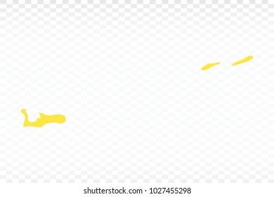Yellow map-Cayman Islands map. Each city and border has separately for your infographics and earth template for website. Vector illustration eps 10.