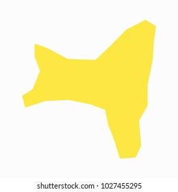Yellow map-Christmas Island map. Each city and border has separately for your infographics and earth template for website. Vector illustration eps 10.