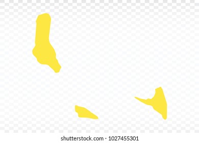 Yellow map-Comoros map. Each city and border has separately for your infographics and earth template for website. Vector illustration eps 10.