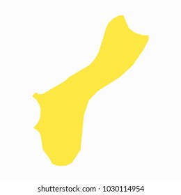 Yellow map-Guam map. Each city and border has separately for your infographics and earth template for website. Vector illustration eps 10.