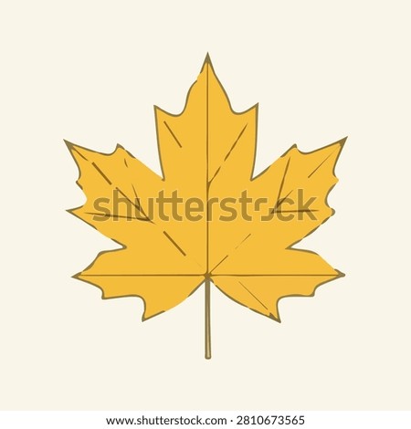 Yellow maple leaf flat gradient vector botanical illustration