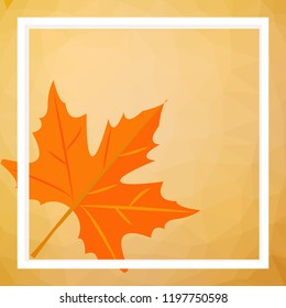 Yellow maple leaf on a colored polygonal background