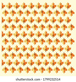 Yellow Maple leaf seamless pattern