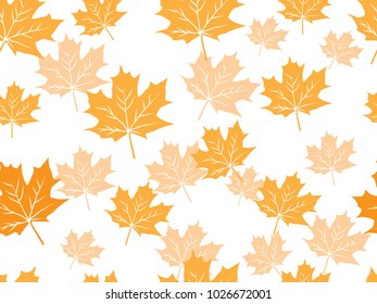 yellow maple leaf vector seamless pattern for wallpaper, background, cover, greeting card, fabric textile