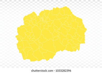 Yellow map-Macedonia map. Each city and border has separately for your infographics and earth template for website. Vector illustration eps 10.