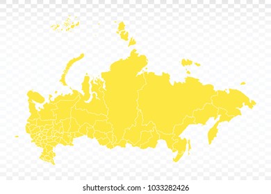 Yellow map-Russia map. Each city and border has separately for your infographics and earth template for website. Vector illustration eps 10.