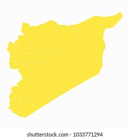Yellow map-Syria map. Each city and border has separately for your infographics and earth template for website. Vector illustration eps 10.