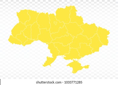 Yellow map-Ukraine map. Each city and border has separately for your infographics and earth template for website. Vector illustration eps 10.