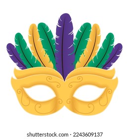 yellow mardi gras mask icon