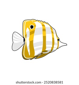 yellow marine fish vector illustration