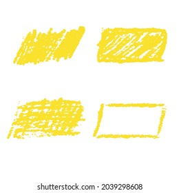 Yellow marker pen highlighter elements. Vector illustration
