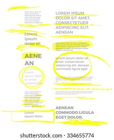 Yellow Marker Text Selection Vector Set