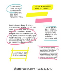 yellow marker text selection. Yellow watercolor hand drawn highlight