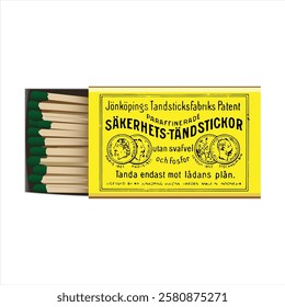 Yellow Matchbox Vector Graphic Element