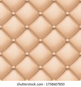 Yellow matte leather texture seamless pattern. Background upholstery rich and luxury sofa. Vector abstract antique illustration. Close-up.