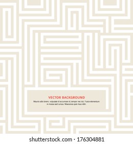 Yellow Maze texture and place for your text isolated. Abstract vector illustration EPS 10. Concept psychology, creative problem solving, logical thinking, the study of human relations