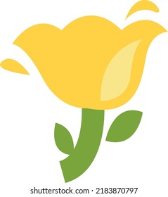 Yellow meadow flower, illustration, vector on a white background.