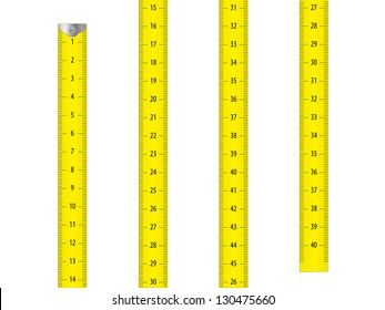 Yellow measure tape. Vector illustration.