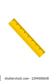 Yellow measurement ruler isolated stationery clipart