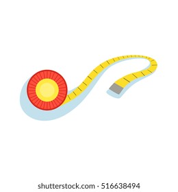 Yellow Measuring Tape For Checking The Distance And Monitoring Shape Improvement Progress Vector Illustration From The Fitness Essentials Collection