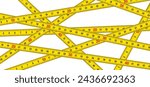 Yellow measuring tape. Working tapeline. tape measure, ruler metric measurement. Millimeter, centimeter, meter. Metric ruler mm, cm or m scale. School equipment icon. Tools sign