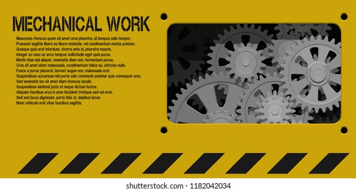 Yellow mechanical background
