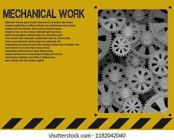 Yellow mechanical background