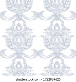 El Medallón Amarillo Flourish Vector Patrón Seamless. Diseño de Motivos de Arte. Patrón persa. Fondo floral azul y amarillo.