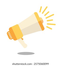 yellow megaphone broadcasting speaker icon vector illustration