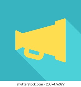 Yellow megaphone, illustration, vector, on a white background.