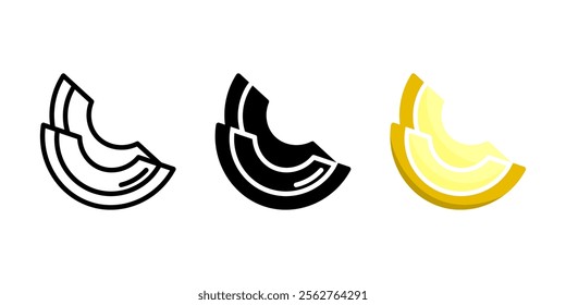 Yellow melon color icon. Ripe berry symbol. Fresh fruit sign. Summer pictogram.