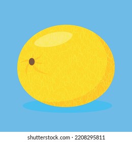 Yellow melon, illustration, vector, cartoon