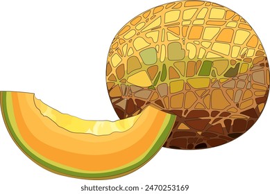 Diseño gráfico de verano de rebanada de melón amarillo sin fondo