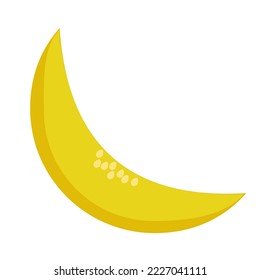 Icono de la tajada de melón amarillo con semillas