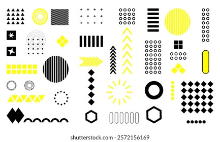 Yellow Memphis Geometric Design for Abstract Art