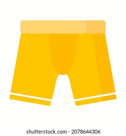 Yellow Men boxer underwear. Fashion concept. Vector cartoon isolated illustration. svg