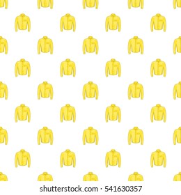 Yellow men shirt pattern. Cartoon illustration of yellow men shirt vector pattern for web