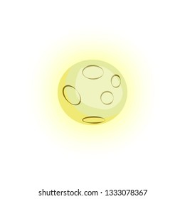 Yellow mercury planet. Bright space planet. Can be used for topics like galaxy, astronomy, space exploration