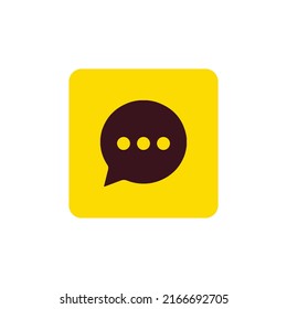 Yellow message icon. Vector illustration. Kakaotalk. Kakao Talk. Line Chat.