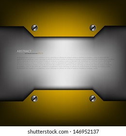 yellow metal background for text and message design grey sample text modern technology website metal pattern design