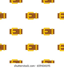 Yellow metal belt buckle pattern seamless flat style for web vector illustration