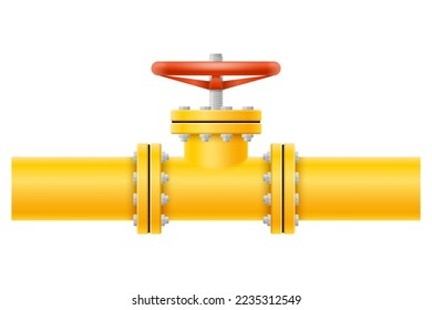 yellow metal pipes for gas pipeline vector illustration isolated on white background