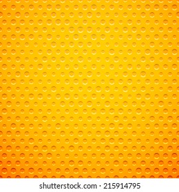 Yellow metal or plastic texture with holes, pattern background vector illustration