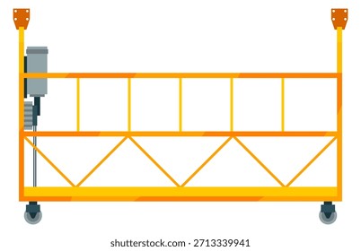 A yellow metal structure with a black and white design