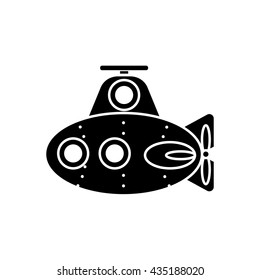 Yellow metal submarine. Vector image.