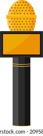 Yellow mic, illustration, vector on a white background.