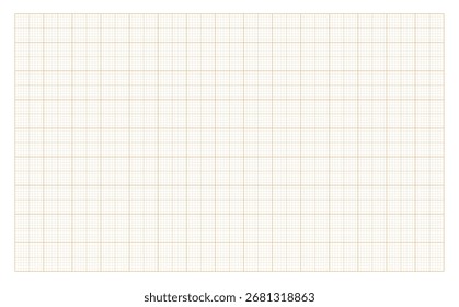 Gelbe Millimeter Gitterpapiertextur mit feinen Linien und geometrischer Präzision. Technische Zeichnungen, Entwürfe, mathematische oder ingenieurwissenschaftliche Bildkonzepte. Nahtloser Hintergrund und minimale abstrakte Designs