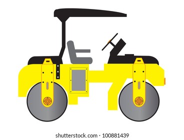 A Yellow Mini Road Roller