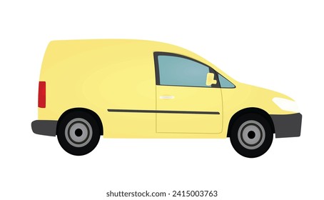Yellow  mini van. vector illustration