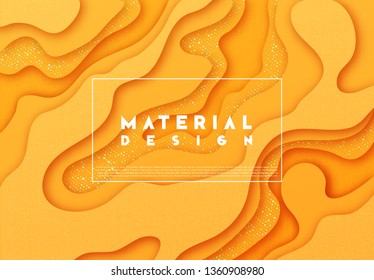 Yellow Minimal Abstract Liquid Background. 3d wavy texture. Dynamic art pattern.